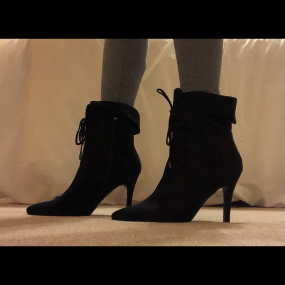 Faux Suede Pointy Toe Ankle Boot - Picture 2 of 4